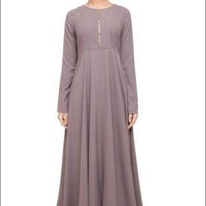 Soft Ash Abaya with Zipper